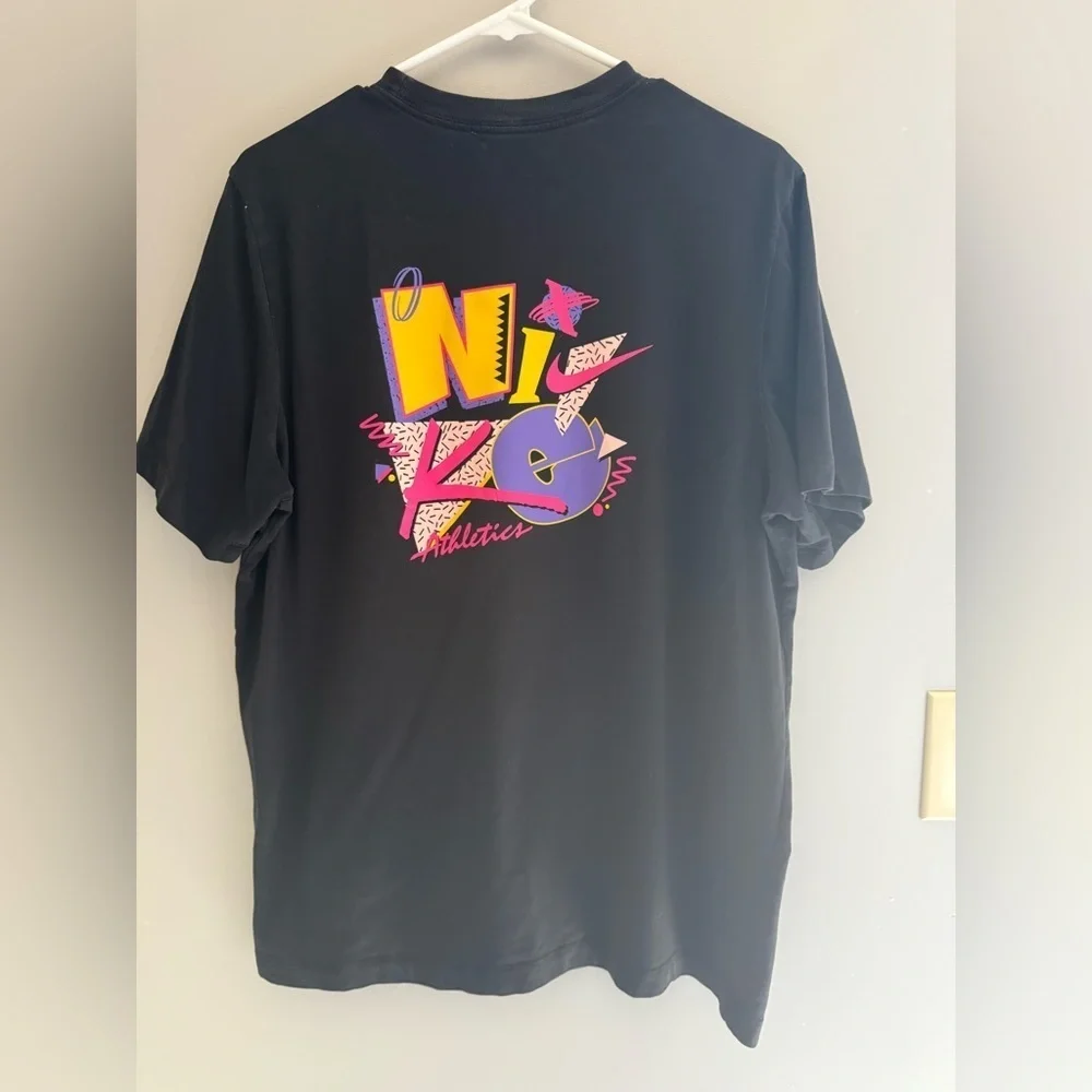 Nike Mens Athletic Dri Fit Graphic Print Double Sided T Shirt SZ LG Short Sleeve
